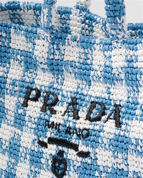 prada blue raffia tote|prada large raffia tote.